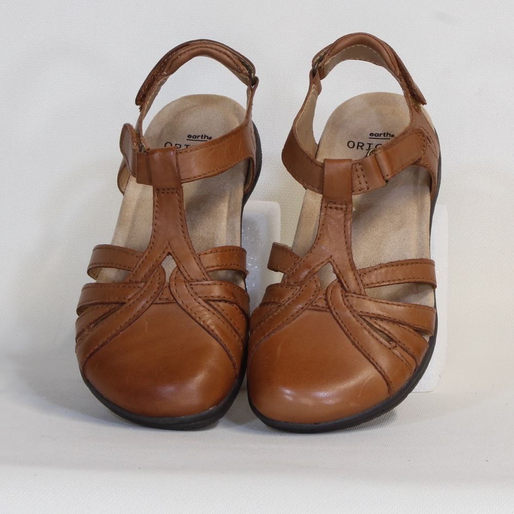 Earth Origins Sierra Slingback Closed Toe  Alpaca Leather Mary Jane Sandals